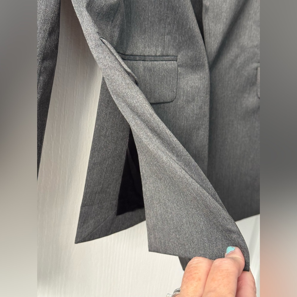 Zara Men's Dark Gray Lined Blazer - Picture 5 of 6